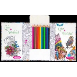 KIT DE ARTE RELAX ARTE COLOR Y RELAJACION (C/2 BLOCS Y 12 LAPICES-librosluna- Libros de Libros para Todos