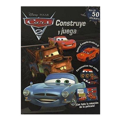 CARS 2  -CONSTRUYE Y JUEGA-       (MAS DE 50 STICKERS)-librosluna- Libros de Libros para Todos