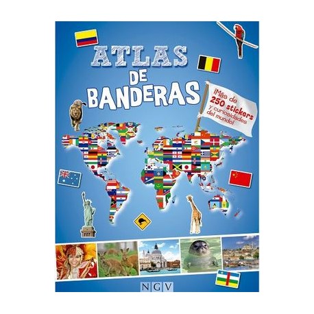 ATLAS DE BANDERAS   (C/MAS DE 250 STICKERS)-librosluna- Libros de Libros para Todos