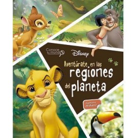 DISNEY -AVENTURATE EN LAS REGIONES DEL PLANETA-(C/STICKERS)-librosluna- Libros de Libros para Todos