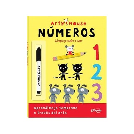 ARTY MOUSE -NUMEROS  LIMPIA Y VUELVE A USAR- (C/MARCADOR)-librosluna- Libros de Libros para Todos