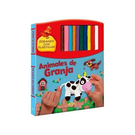 JUGANDO CON PLASTILINA -ANIMALES DE GRANJA-   (C/10 PLASTIL-librosluna- Libros de Libros para Todos