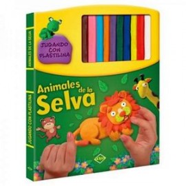 JUGANDO CON PLASTILINA -ANIMALES DE LA SELVA- (C/10 PLASTIL-librosluna- Libros de Libros para Todos