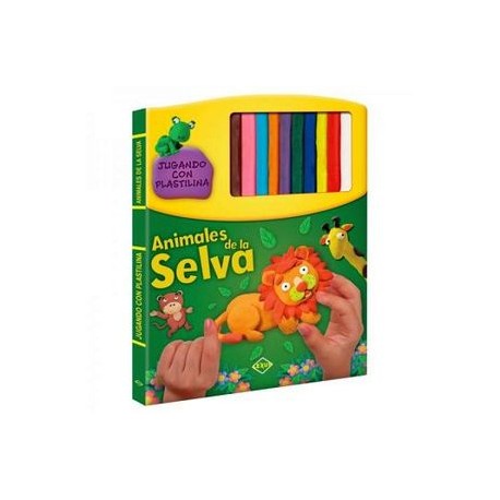 JUGANDO CON PLASTILINA -ANIMALES DE LA SELVA- (C/10 PLASTIL-librosluna- Libros de Libros para Todos