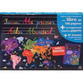 IMANES -MI PRIMER ATLAS MUNDIAL- (ESTUCHE C/LIBRO-MAPAMUNDI-IMANE-librosluna- Libros de Libros para Todos